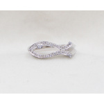 9ct White Gold and Diamond Christian Fish Ring