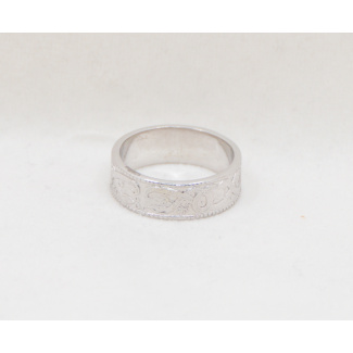9ct White Gold Celtic Scroll Wedding Band