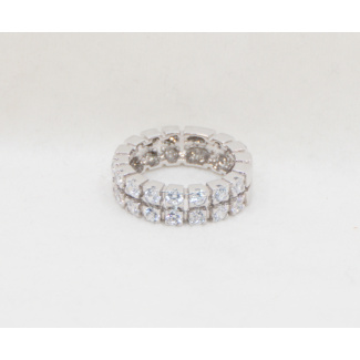 9ct White Gold CZ Design Ring