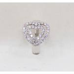9ct White Gold CZ Heart Design Ring