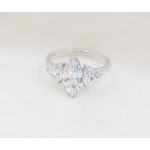 9ct White Gold CZ Stone Ring