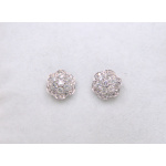 9ct White Gold Floral Diamond Earrings
