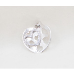 9ct White Gold and CZ Heart Pendant