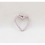 9ct White Gold and Pink CZ Heart Pendant