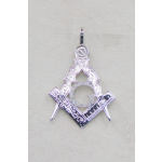 9ct White Gold and Diamond Masonic Pendant