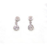 9ct White Gold Diamond Drop Earrings