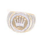 9ct Gold Crown Design Watch Link Style Ring