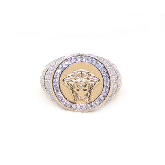 9ct Gold Medusa Head Design Ring with CZ