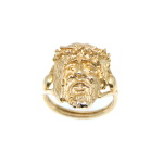 9ct Gold Jesus Head Ring