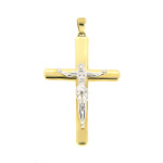 9ct Two Tone Gold Crucifix Pendant