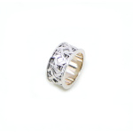 9ct White Gold Scroll Design Ring
