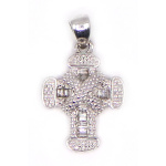 9ct White Gold and Diamond Cross Pendant