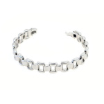 9ct White Gold Watch Link Style Bracelet