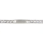 Silver Curb Link Identity Bar Bracelet