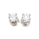 9ct White Gold Diamond Stud Earrings
