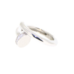 Silver and CZ Nail Design Ring