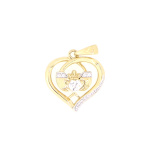 9ct Gold and CZ Heart Shaped Claddagh Design Pendant