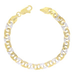 9ct Yellow and White Gold Fancy Link Bracelet