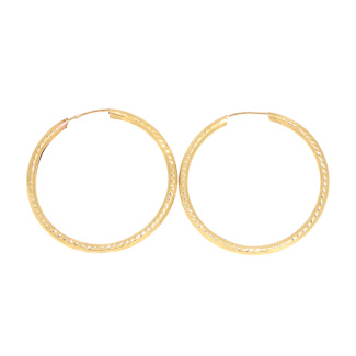 9ct Gold Diamond Cut Sleeper Style Earrings