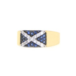 9ct Gold and CZ Saltire Design Ring