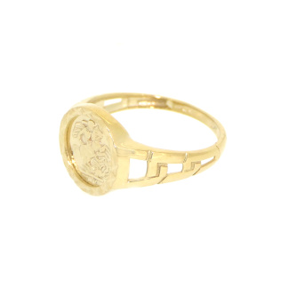 9ct Gold St George and Dragon Coin Ring