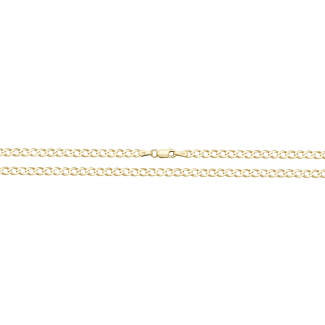 9ct Gold Flat Beveled Curb Link Chain