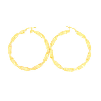 9ct Gold Twisted Hoop Earrings