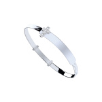 Silver and CZ Cross Design Expanding Identity Bangle