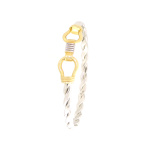 9ct White and Yellow Gold Hook and Eye Bangle