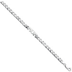 Silver Plain and Scroll Curb Link Mum Bracelet