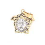9ct Yellow and White Gold Medusa Head Design Pendant
