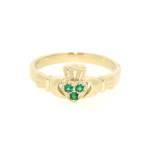 9ct Gold and CZ Claddagh Design Ring