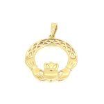 9ct Gold Claddagh Design Pendant