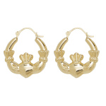 9ct Gold Claddagh Design Earrings