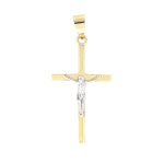 9ct Two Tone Gold Crucifix