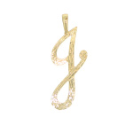 9ct Gold Barked Finish Initial J