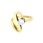 9ct Gold and CZ Twist Design Ring