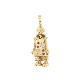9ct Gold Clown Pendant