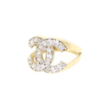 9ct Gold and CZ CC Design Ring