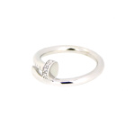 Silver and CZ Nail Design Ring