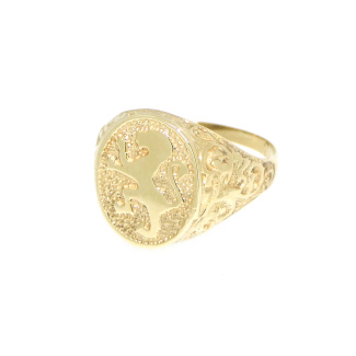 9ct Gold Rampant Lion Signet Ring