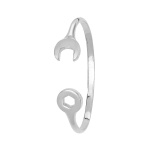 9ct White Gold Spanner Design Bangle