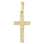 9ct Gold Engraved Cross Pendant