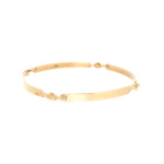 9ct Gold Round Hand Made Bangle with Twists