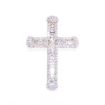 9ct White Gold and Lab Diamond Cross
