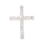 9ct White Gold and Lab Diamond Cross