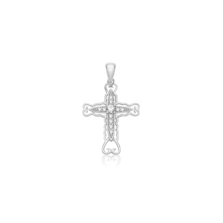 Silver and CZ Cross Pendant