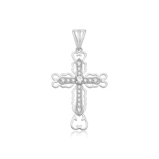 Silver and CZ Cross Pendant
