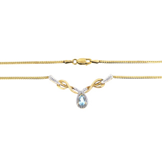 9ct Gold, Diamond and Topaz Snake Link Necklace