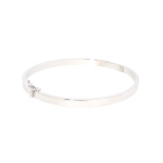 9ct White Gold Hollow Hinged Bangle
